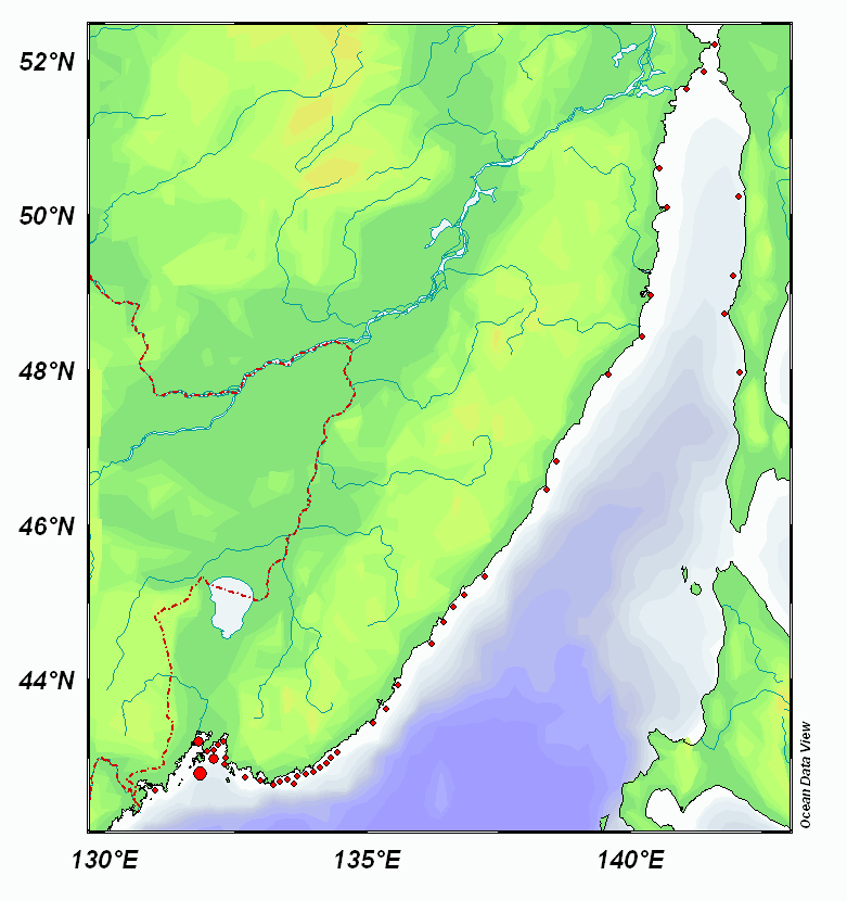 Карта японского моря